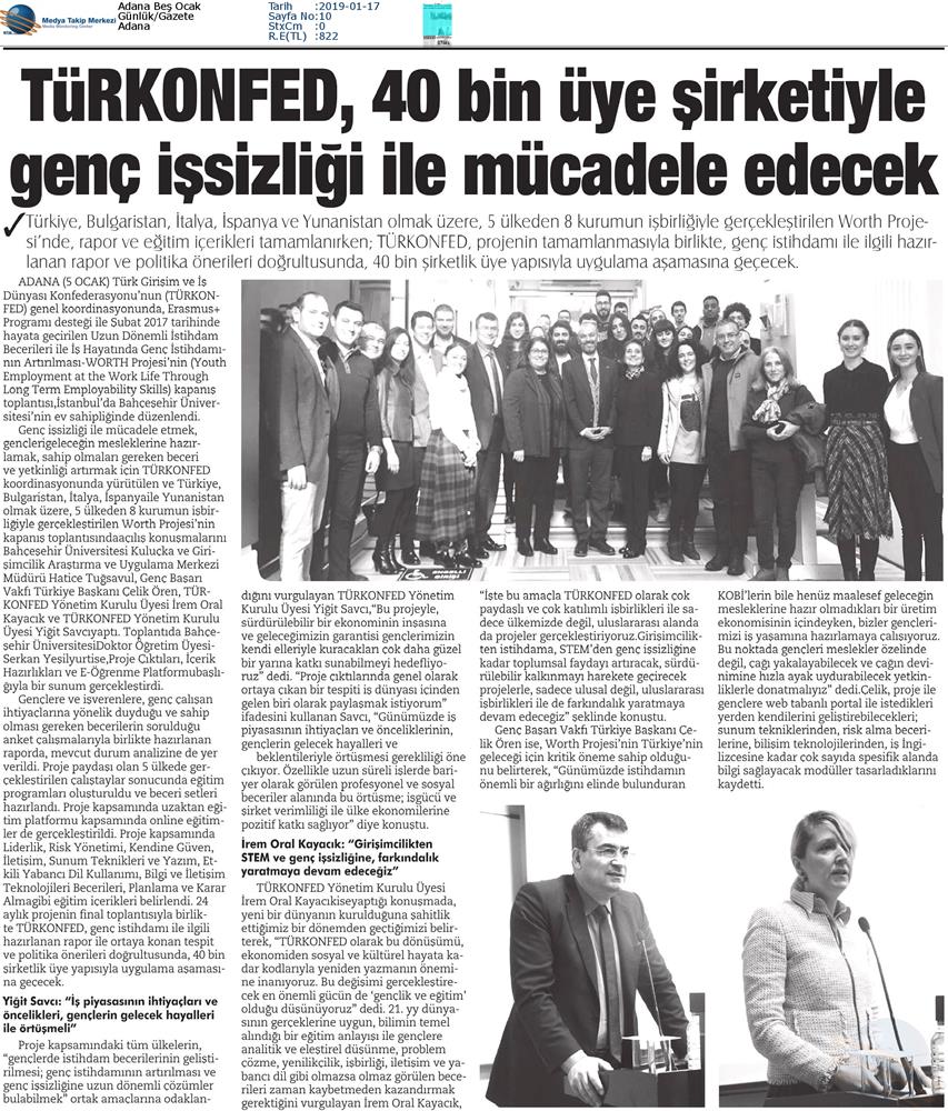 Worth Projesi Kapanis Toplantısı Medya Yansimalari 16 Ocak 2019 Istanbul - 5