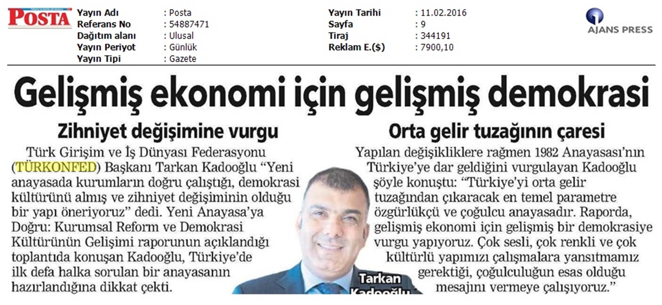Yeni Anayasaya Dogru Raporu Istanbul Lansman Toplantısı Basin Yansimalari - 2