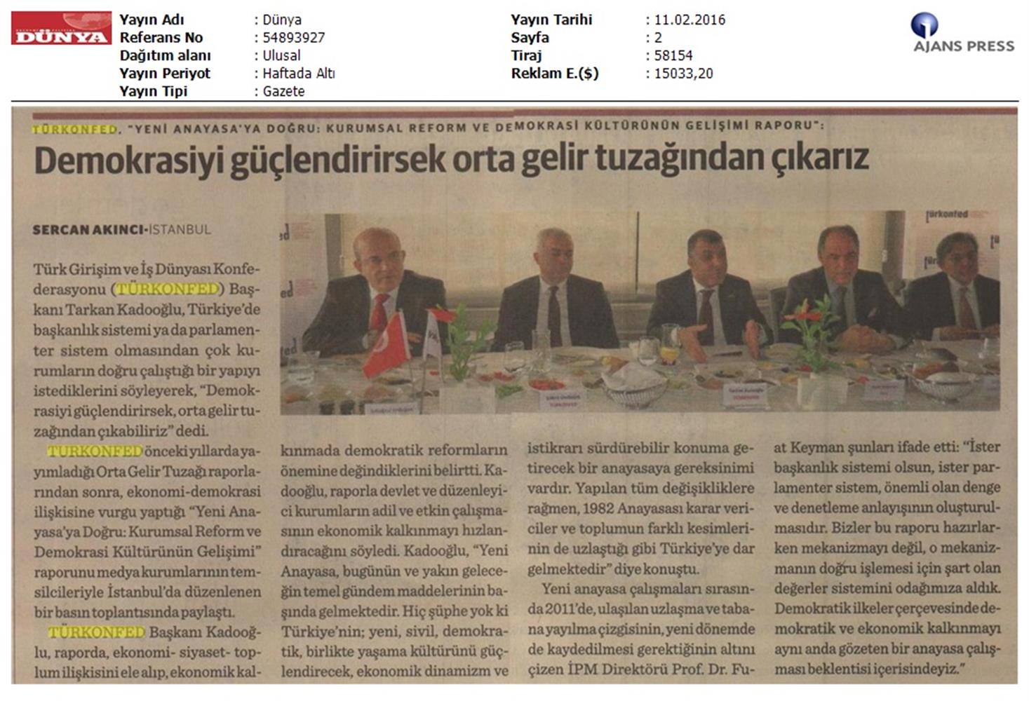 Yeni Anayasaya Dogru Raporu Istanbul Lansman Toplantısı Basin Yansimalari - 3