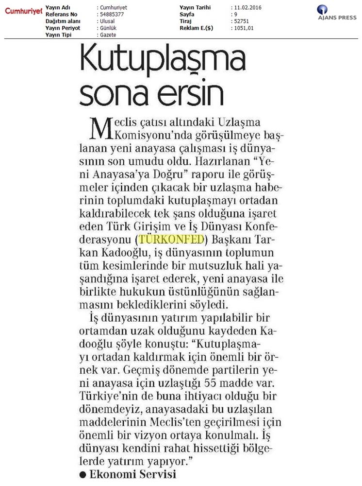 Yeni Anayasaya Dogru Raporu Istanbul Lansman Toplantısı Basin Yansimalari - 4