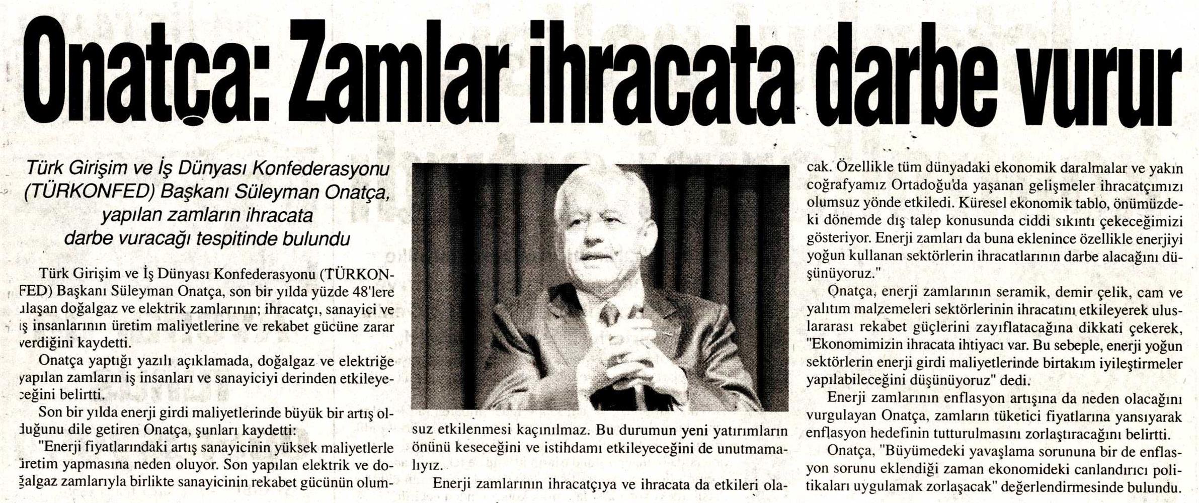 Zamlar Ihracata Darbe Vurur - 1