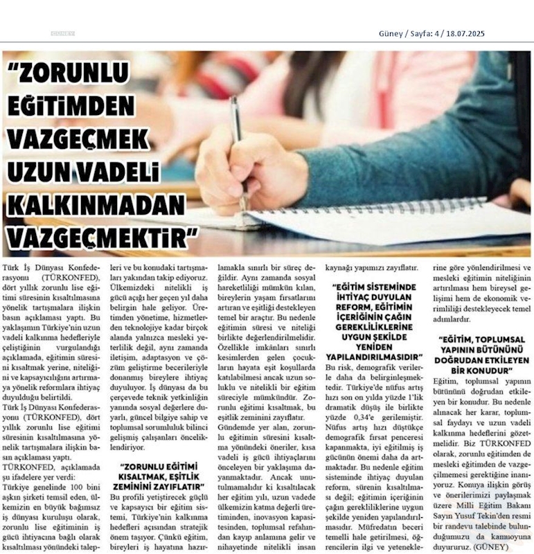 Zorunlu Egitimden Vazgecmek Uzun Vadeli Kalkinmadan Vazgecmektir - 6