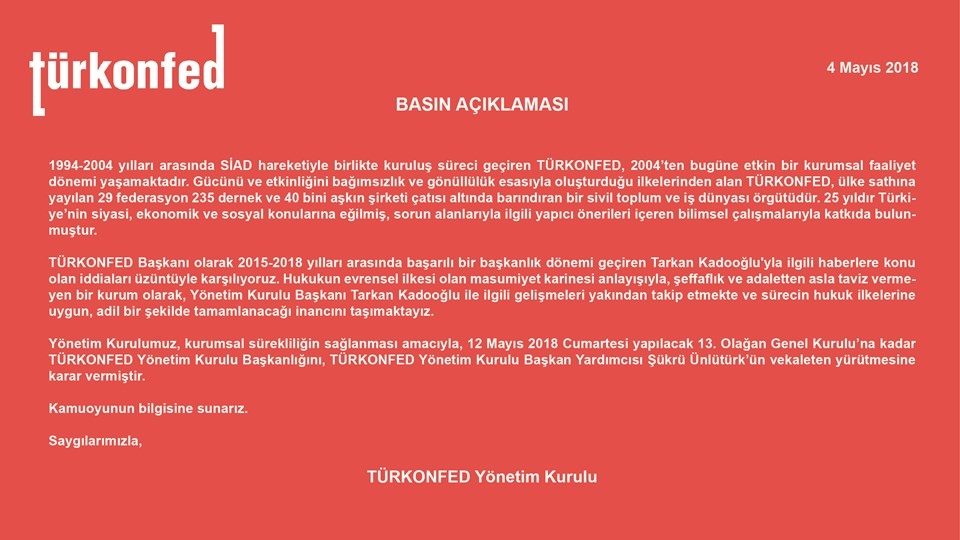 TÜRKONFED Yönetim Kurulu Basın Açıklaması-2