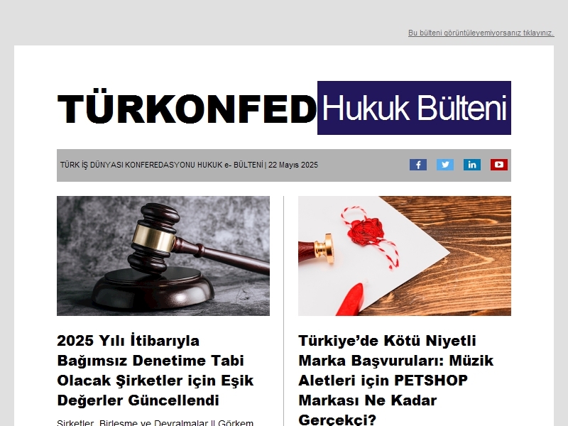 Hukuk Bülteni Mayıs 2025