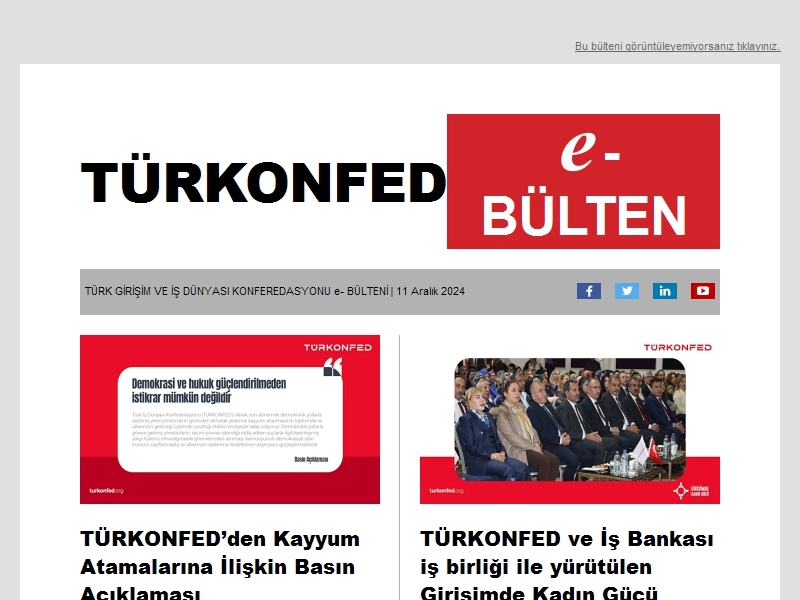 TÜRKONFED Kasım 2024 E-Bülten