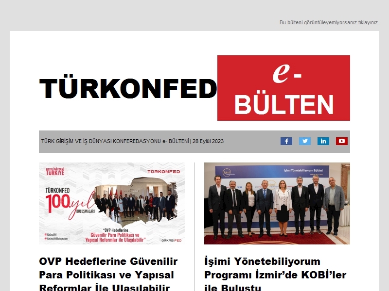 TÜRKONFED Eylül 2023 E-Bülten