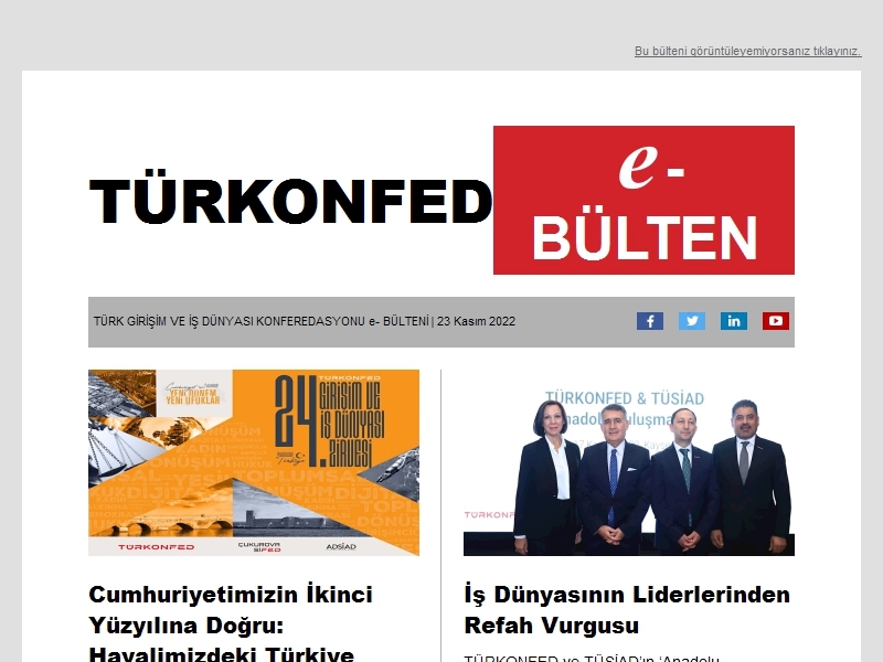 TÜRKONFED Kasım 2022 E-Bülten