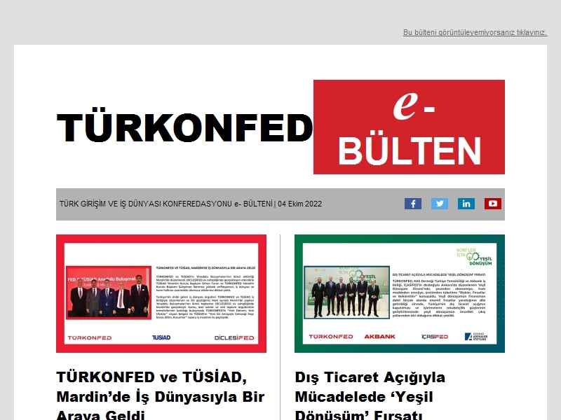 TÜRKONFED Eylül 2022 E-Bülten