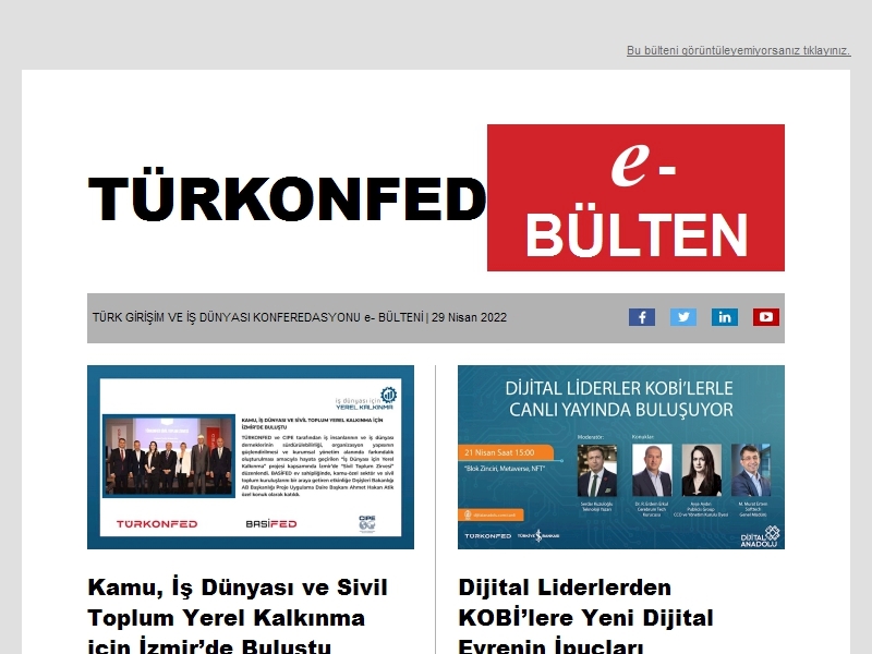 TÜRKONFED Nisan 2022 E-Bülten
