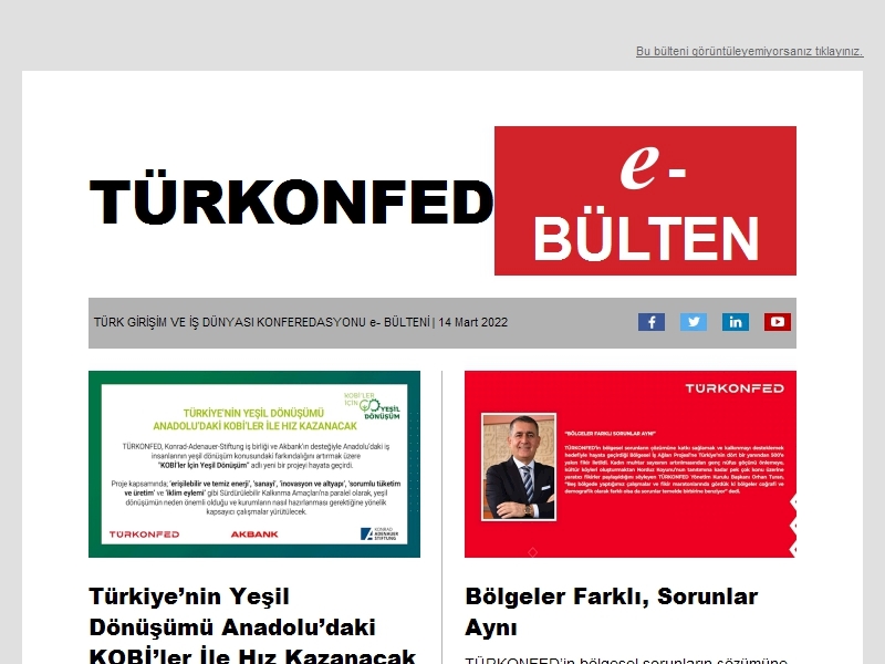 TÜRKONFED Şubat 2022 E-Bülten