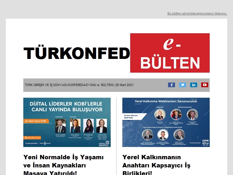 TÜRKONFED Mart 2021 E-Bülten