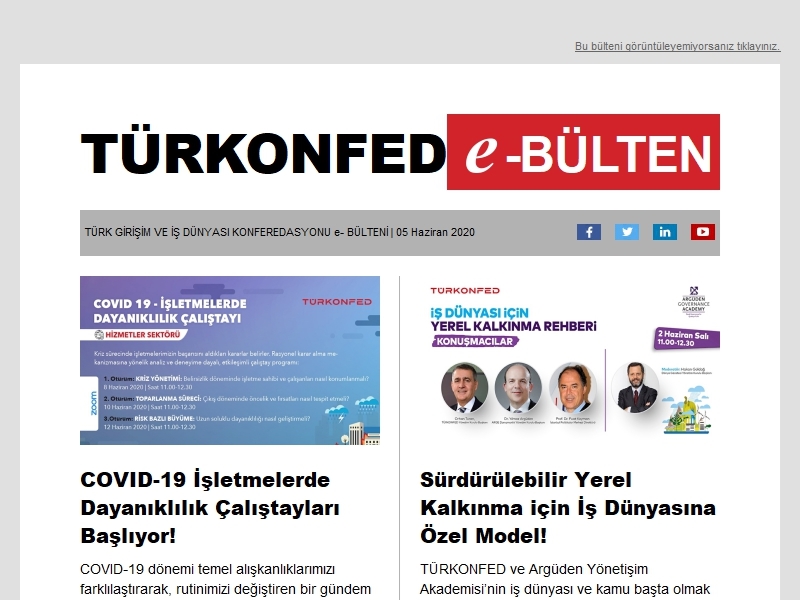 TÜRKONFED Haziran 2020 E-Bülten