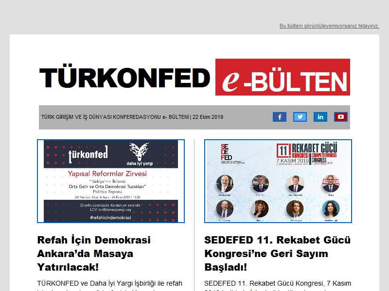 TÜRKONFED Ekim 2019 E-Bülteni