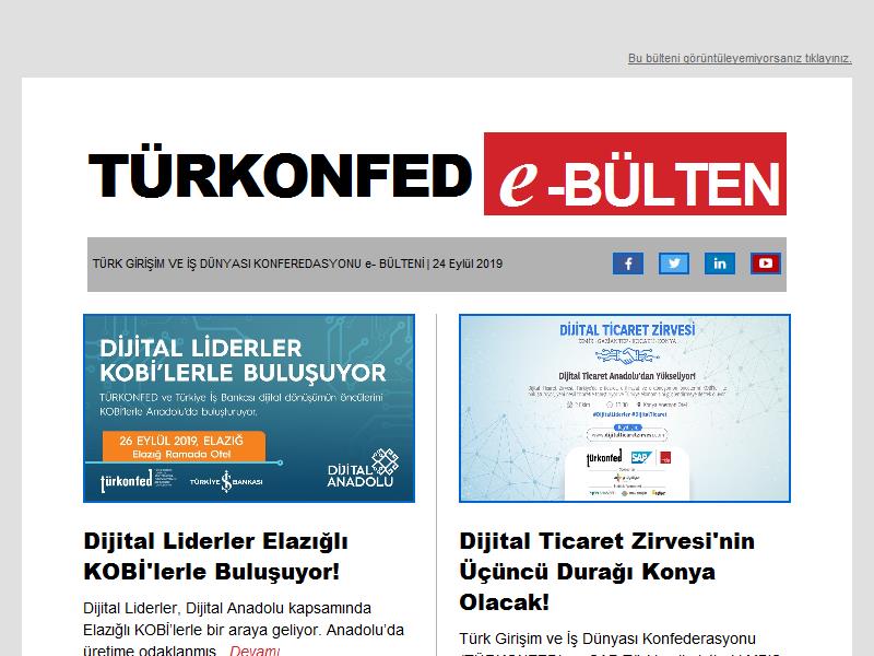 TÜRKONFED Eylül 2019 E-Bülten