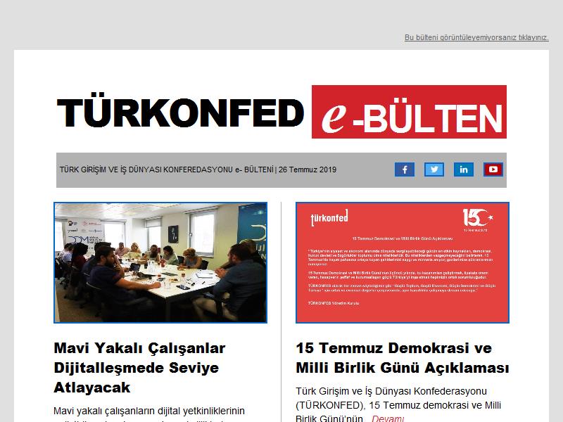 TÜRKONFED Temmuz 2019 E-Bülten