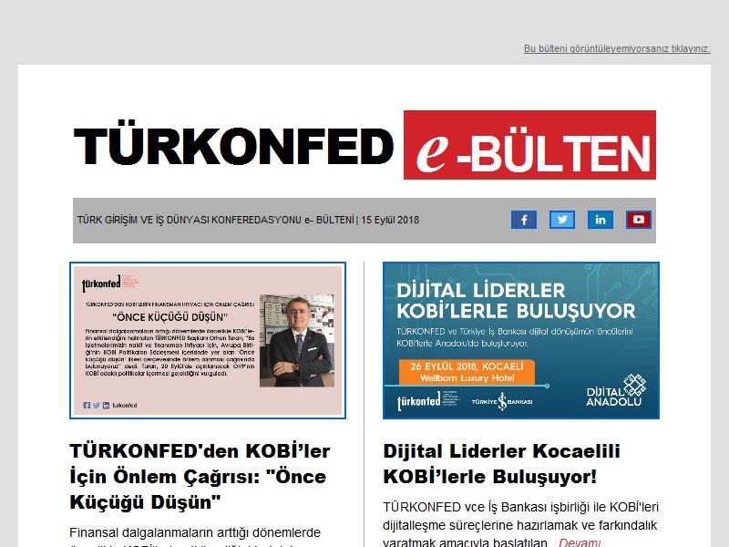 15 Eylül TÜRKONFED e-bülten
