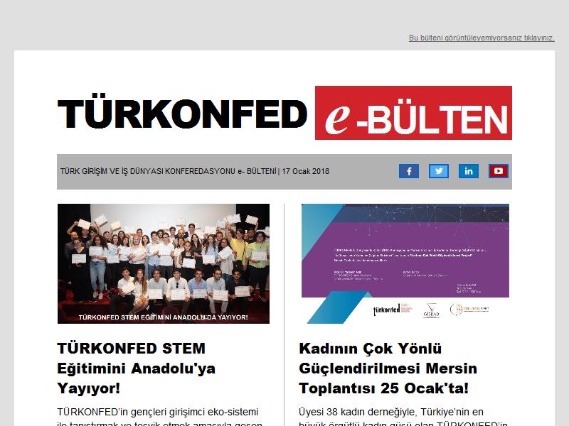 15 Ocak TÜRKONFED e-Bülten