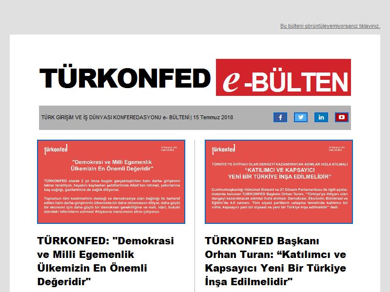 15 Temmuz TÜRKONFED e-Bülten