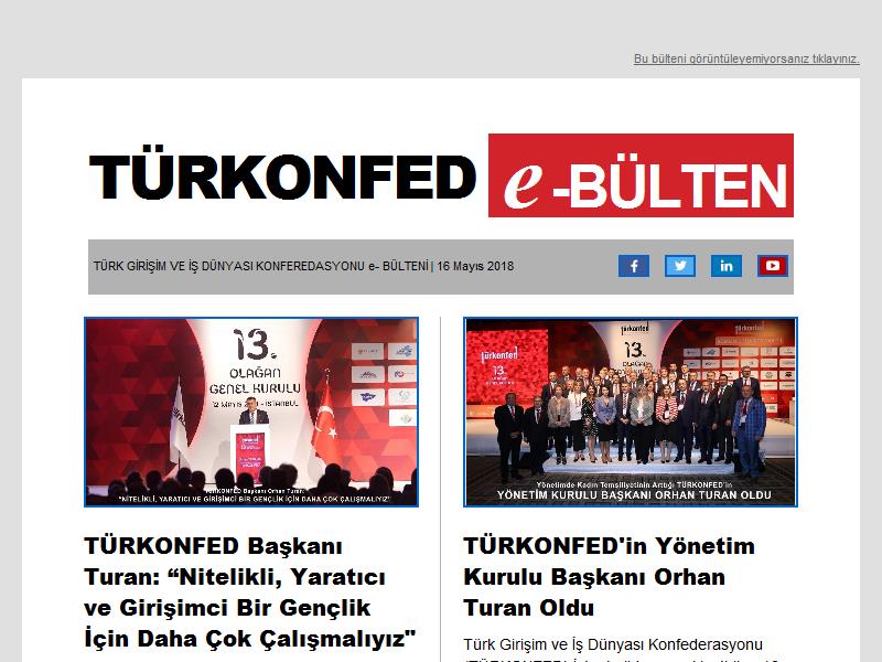 15 Mayıs TÜRKONFED e-Bülten